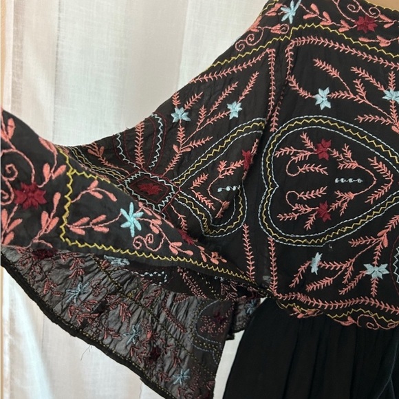 FREE PEOPLE ,NWT,mini dress,fairy,whimsical,cape sleeves,Frida print,embroidered - Picture 8 of 17